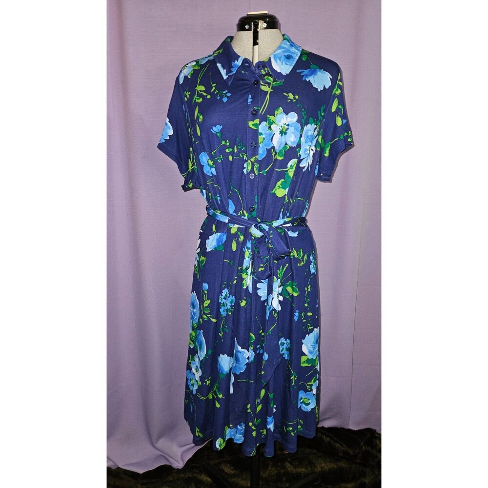 Isaac Mizrahi Live, Blue, Multicolor, Dress, Size: 1XP